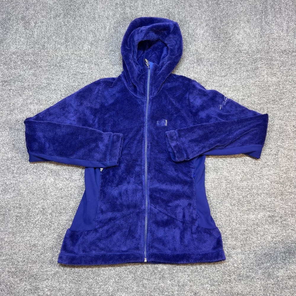 Millet Jacket Womens Medium Blue Hooded Fleece Full Zip Thermal Hiking Outdoor